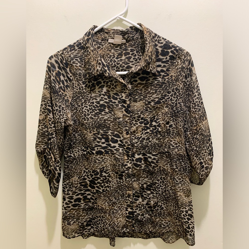 Leopard Print Blouse (Buttoned Down)